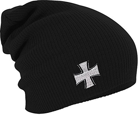 Longbeanie Slouch-Beanie Mütze Eisernes Kreuz 54559 Farbe schwarz