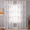 MIULEE Wohnzimmer Vorhänge Transparent mit Grau und Weiss Blätter Muster, Modern Stickerei Gardinen Ösen für Schlafzimmer Deko, 2er Set Schöne Blätter Muster Vorhang Fenster H 175 x B 140