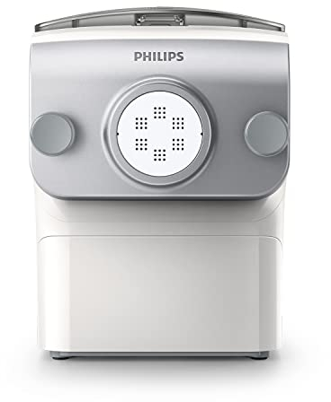 Philips Machine à Pâtes - Entièrement Automatique, 4 Disques de Mise en Forme, Argent/Blanc (HR2375/05)