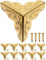 FUXXER - Lot de 10 coins de meubles antiques - Coins de protection d'angle - Protection des coins - Raccords pour boîtes, meubles, étagères, tables - Aspect laiton doré doré - Avec clous