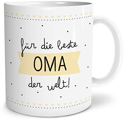 OWLBOOK® Beste Oma Tasse mit Spruch Geschenke Geschenkideen für Oma zum Geburtstag Keramik 300 ml