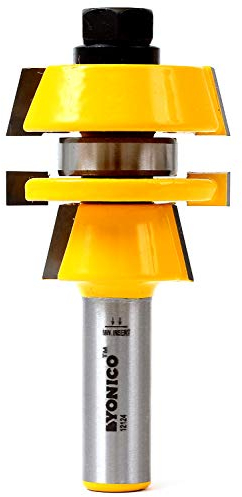 YONICO Stile and Rail Router Bit Set Cabinet – Stacked Carbide Cabinet Door Router Bits 1/2 Shaker Router Bit Design, 12124 (1 PC)