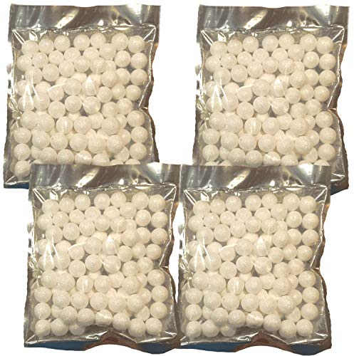 Sternfabrik 4X 15g Styropor Schneekugeln ca. 15mm Ø zum Dekorieren & Basteln mit Glitzer bestäubt Kunstschnee (4er Pack)
