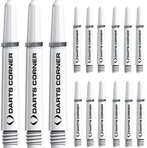 DESIGNA DARTS S0738 Schäfte | 5 Sets robuste Nylon-Dartpfeile, inkl. Stahlring, Midi, Weiß