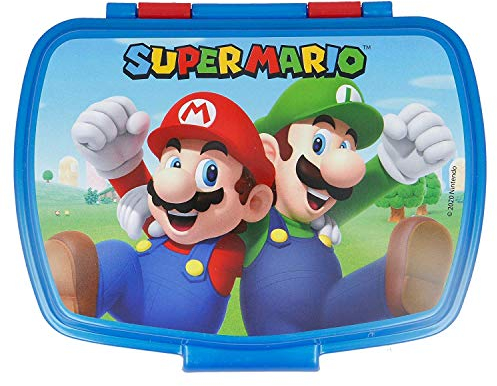 ALMACENESADAN 2728; vuelta al cole Super Mario; sandwichera rectangular; producto libre de BPA