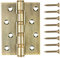 WELLOCKS Door Hinge 100×75 mm 3 Pack Stainless Steel 304 3mm Thick Ball Bearing Door Hinges Quiet and Smooth Antique Brass Perfect for Heavy Door (D041)