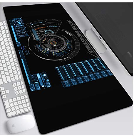 Mouse Mat Iron Man 800x300mm Anime Mouse Pad, keyboard mouse mats, Extended XXL Large Professional Gaming Mouse Mat with 3mm-Thick Rubber Base, for Computer PC, F