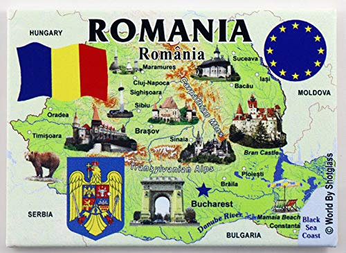 Romania EU Series Souvenir Fridge Magnet 2.5 X 3.5