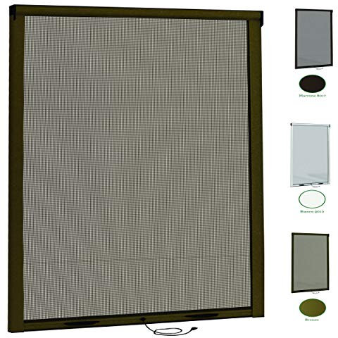 Zanzariere a Rullo per Porta Finestre Kit Fai Da Te Zanzariera Avvolgibile Riducibile In Alluminio Varie Misure (100x170, Bronzo)