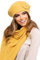 Kamea - Winterset für Damen Pesaro - Baskenmütze mit passendem Schal - Verschiedene Farbauswahl, Winter Set:Honiggelb