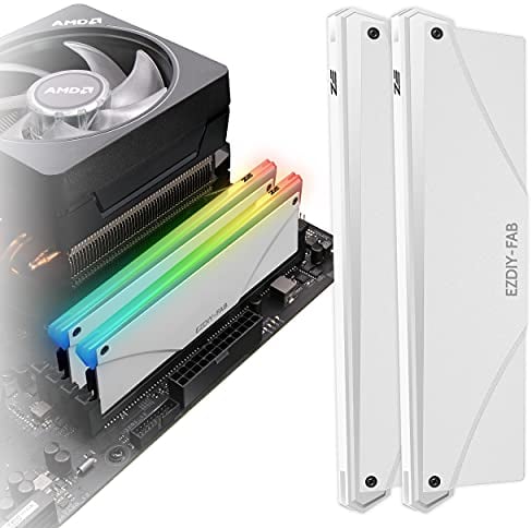 EZDIY-FAB 5 V ARGB RAM Cooler DDR Heatsink for DIY PC Game MOD DDR3 DDR4- White -2 Pack