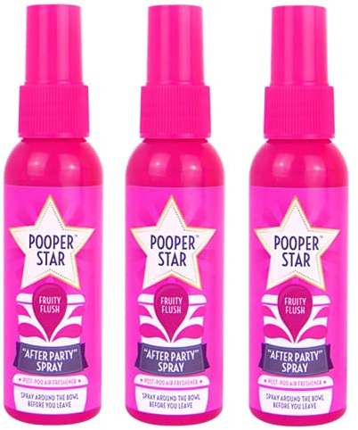 Pooper Star Air Freshener 60ml x 3units | Fruity Flush & Citrus Splash Fragrance Toilet Bowl Spray