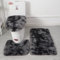 Lifup Badteppich Set 3 Teiliges, rutschfeste Shaggy Badematte, Flauschig Contour Badteppich, Langflor Toilettensitzbezug Tie Dye Schwarz