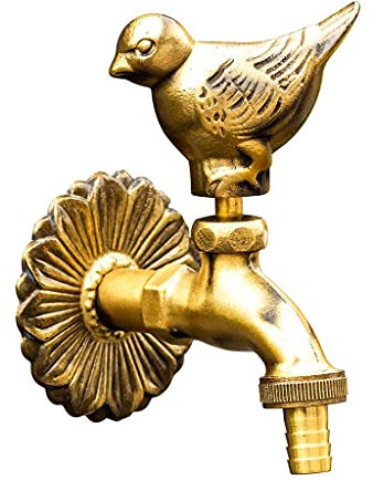 SLTA Rubinetto in Ottone Antico da Giardino per Esterni 1/2 Rubinetto per Uccellino per lavapavimenti per Lavatrice