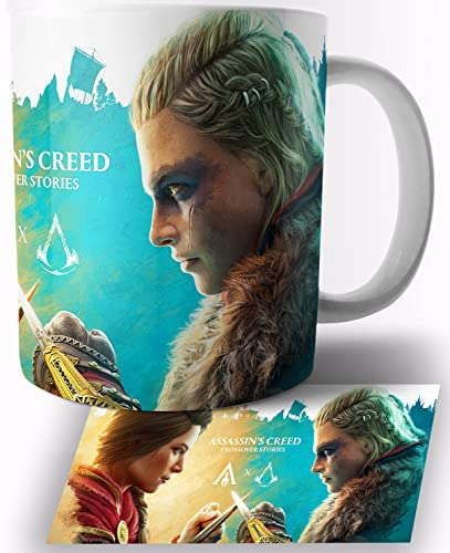 Assassins Creed Crossover Stories Eivor Kassandra Keramik Becher 325ml Tasse Mug