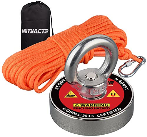 MUTUACTOR 100KG Super starker leistungsstarker kreisförmiger Ring-Rettung-Angeln-NdfeB runder Magnet, leistungsstarke Magnete für das Fischen und magnetische Wiederherstellung-Rettung