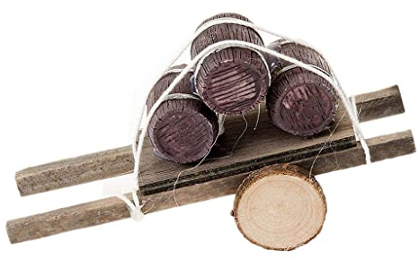 Karre mit Fässer aus Holz für Krippe