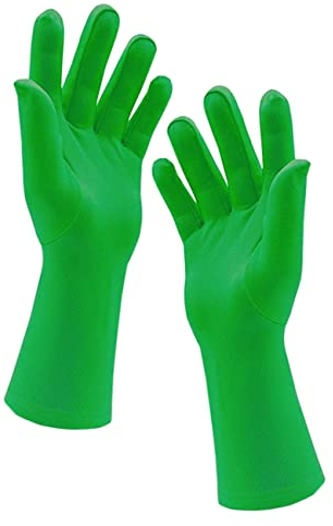 Chendvol Kurze Handschuhe für Herren und Damen, Handgelenklänge, dehnbar, Spandex, Kostüm, Bankett, Hochzeit, Party, kurze Handschuhe, Grün , Standard