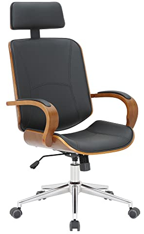 il genio online Chaise de bureau RETRO' noyer et noir