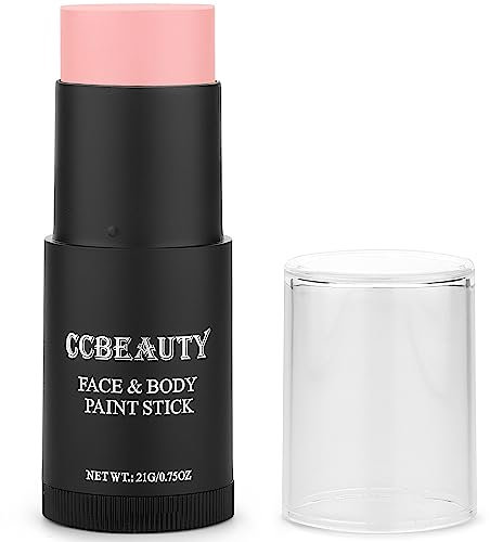 CCbeauty Baby Pink Face Paint Stick,Face Painting Kit For Adult,Non Toxic SFX Makeup For Cat Unicorn Fairy Halloween Costume Cosplay,Oil Based Professional Body Paint,Full Coverage Painting Foundation