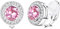 Morfetto 8MM Cubic Zirconia di cristallo Clip On orecchini con perno simulato perla d'acqua dolce rotonda Orecchini non trafitto per le donne Birthstone colorato CZ Non piercing Clip su orecchini Rosa