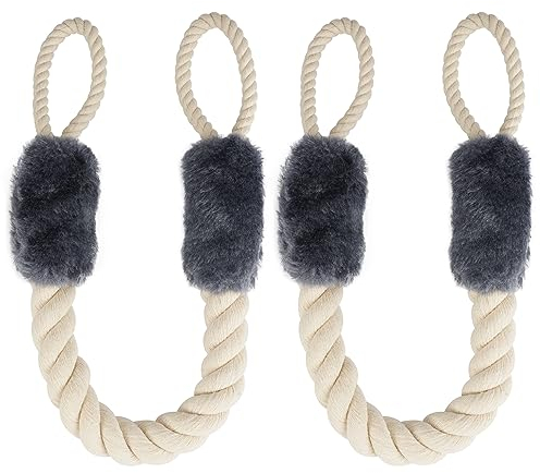 2 Stück Türkordel Klemmschutz, Baumwolle Türstopper Klinke Klemmschutz, Türkordeln Kinder Sicherheit Fingerschutz, Tür Klemmschutz Kordel, für Türen Haustier und Kinder Fingerschutz, 58 cm (Blau)