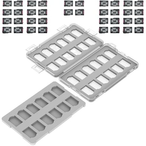 Flashwoife, 36 x MicroSDHC, Aufbewahrung Speicherkarten Etui Box, transparent