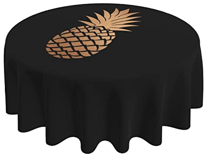 Tischdecke Goldene Ananas Glatt Wachstischdecke Wasserdicht Wachstuch 152Cm Für Party Outdoor Garten