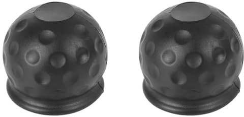SECALIFE 2 Piece Trailer Hitch Ball Cover Universal 50mm Tow Ball Cover Universal 50mm Tow Bar Ball Cover Cap, Rubber Ball Cover, Tow Bar Cover for Car Wash Proof, Abrasion, Dirt Protection, Black