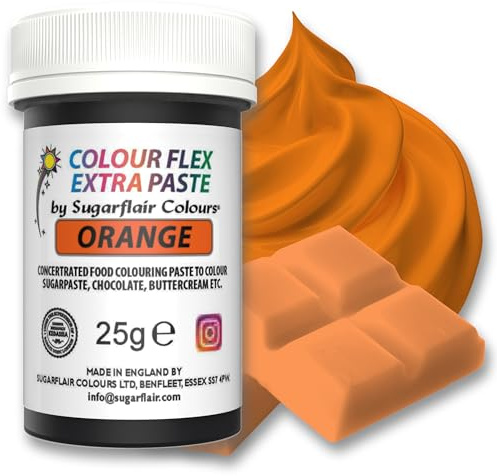 Colour Flex Orange Food Colouring Paste - Extra Concentrated, Vibrant Food Colouring For Buttercream, Chocolate, Sugar Paste, Icing, Fondant, Royal Icing, Cake Decorations and More - 25g