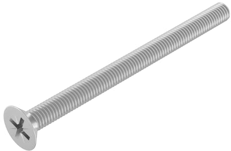 SECCARO Tornillo avellanado M6 x 80 mm, acero inoxidable V2A VA A2, DIN 965, Phillips / PZ, rosca completa, 20 unidades