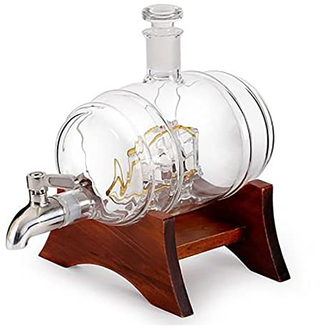 Fassspender Holzfassförmige Flasche Weinflasche leere Glasweinflasche Weinfass