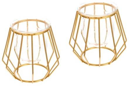 DECHOUS 2 STK Vase einmachgläser geometrische Desktop- aus Metall Glühbirnen Schreibtischaufsatz Pflanzgefäß für grünen Dill Blumenpflanzer Lotus Rahmen