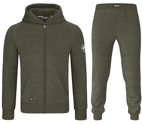 MOOSELINE Herren Jogginganzug Trainingsanzug Sportanzug mit Classic Patch (5XL, Olive Green)