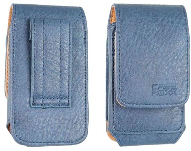 caseroxx Outdoor Tasche für Panasonic KX-TU446 / KX-TU456 / KX-TU466, blau | Robuste Outdoor-Schutztasche für den strapazierfähigen Einsatz unterwegs, aus Echtleder