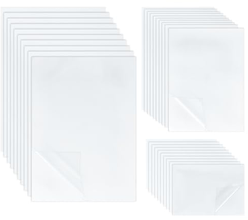 BENECREAT 65 Blatt A4/A5/A6 PET Laminierfolien, Selbstklebende Glänzende Kaltlaminierfolie, wasserdichte Laminat-Aufkleber für Fotos, Gemälde, Poster und Dokumente