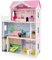 GOPLUS Maison de Poupée, Maiosn de Luxe pour Enfants à 3 Étages, Maison de Rêve à 5 Pièces avec 10 Accessoires, Ascenseur Fonctionnel et Escalier Rotatif, Cadeau pour Enfant 3+ Ans, 80 X 33 X 114 CM