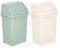 VISHCHIT (set Of 2) 8L Small Swing Bin Plastic Waste Recycle Recycling Dustbins With Removable Swing Lid Rubbish Refused Bins Trash Can For Home Kitchen Bathroom Office (Silver Sage+Soft Cream)