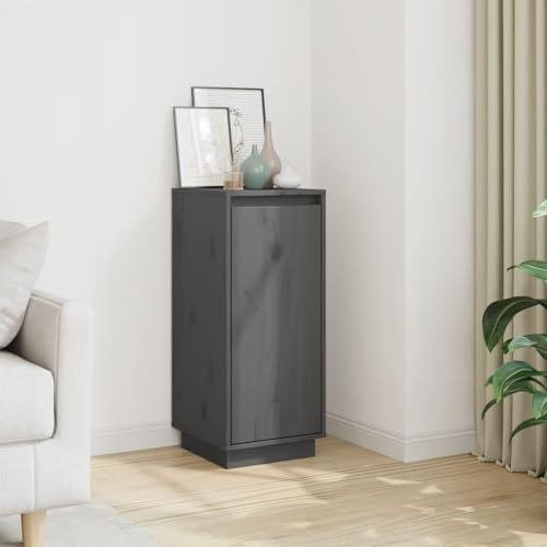 ShGaxin Aparador, Aparador Cocina, Aparadores para Salon, Mueble Salon, Mueble Cafetera, Mueble Buffet, Alacenas Y Vitrinas, de Madera Maciza de Pino Gris 31,5x34x75 cm