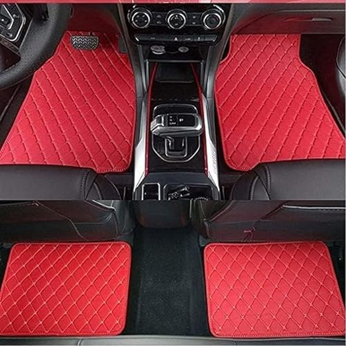 4 Stück Auto Fußmatten, für Audi A6 Wagon C7 2011-2018 Anti-Rutsch-Futter-Teppichschutzmatten Zubehör,E/Red