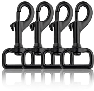 ZAMXHUG Karabiner - 4 pcs Haken mit Drehgelenk für Hundehalsband, Karabiner mit Drehgelenk, Karabinerhaken mit Drehgelenk Edelstahl, Bolzenkarabiner Wirbelkarabiner Augwirbelhaken