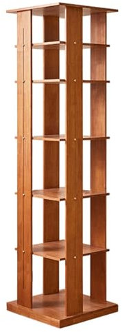 Estantería moderna de varios niveles, redonda, giratoria, ligera, con diseño de ahorro de espacio, para varias ocasiones (color madera de cerezo)