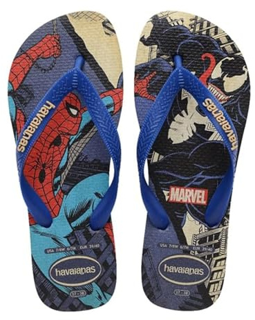 Havaianas - Top Marvel Classics, Comfortable, Lightweight and Durable Flip-Flops, Marvel Superhero Comic Print, Child