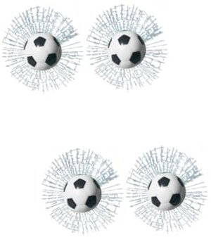 ULTECHNOVO 4pcs Ball Pattern Car Stickers Self-Adhesive Auto Stickers Football Car Window Decorative