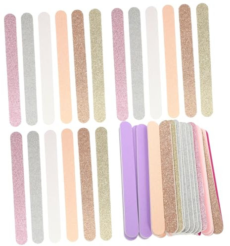 BELLIFFY 30 Pièces Ongles Double Face Pailletée Lot De Bâtons Eva Pour Manucure Et Pédicure Outil De Polissage Des Ongles Portable