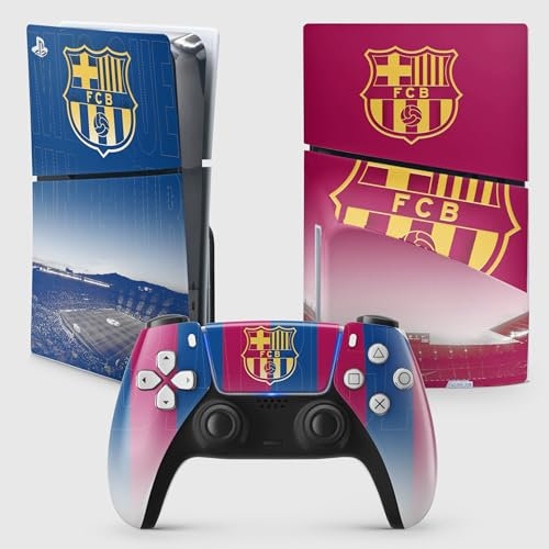 Sticker PS5 Foot, Pegatina para Consola y Mando, Edición Slim Disque, Skin Barcelona (1 Mando)