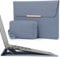 HYZUO 15 Inch Laptop Sleeve Case with Stand Feature for MacBook Air 15 M4 A3241 M3 A3114 M2 A2941 2025-2023, MacBook Pro 15, 15 Surface Laptop 7/6/5/4/3, with Carrying Pouch, Haze Blue(Smiley)