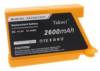 2600mAh/14.4V 10027805, B056R028-9010 Batterie de remplacement pour LG HOM-BOT 2.0, HOM-BOT 3.0, HomBot R66803VMNP, HOM-BOT SQUARE, HomBot VCARPETX Li-ion