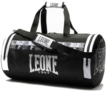 Leone 1947 Sporttasche Iconic Schwarz - Trainingstasche Gym Tasche Sports Bag für Fitness Kampfsport Reisen