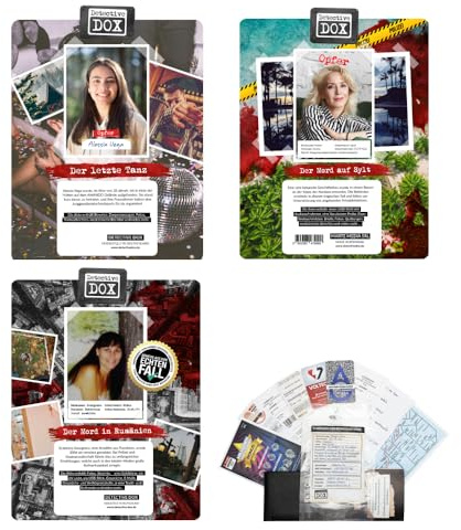 Detective DOX - Ultimate Bundle - Deutsch - Realistische Krimispiele, spannende Detektivspiele, Escape Room Spiele, Krimidinner, Krimispiele, Detektiv Spiele